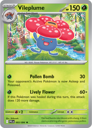 Pokémon TCG Vileplume – PFL 003 Rare Holofoil – EN