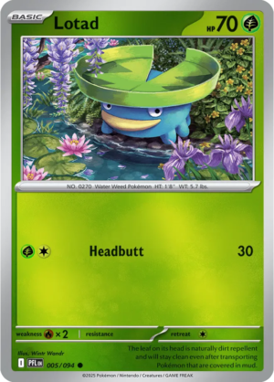 Pokémon TCG Lotad – PFL 005 Common Reverse Holofoil – EN