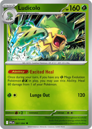 Pokémon TCG Ludicolo – PFL 007 Uncommon Reverse Holofoil – EN