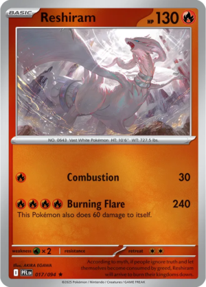 Pokémon TCG Reshiram – PFL 017 Rare Reverse Holofoil – EN