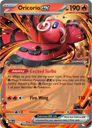 Pokémon TCG Oricorio ex – PFL 018 Double Rare Holofoil – EN