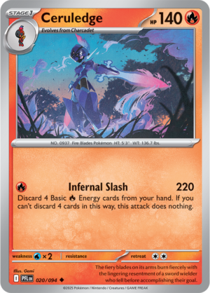 Pokémon TCG Ceruledge – PFL 020 Uncommon Regular – EN