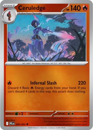 Pokémon TCG Ceruledge – PFL 020 Uncommon Reverse Holofoil – EN