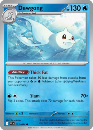 Pokémon TCG Dewgong – PFL 022 Common Reverse Holofoil – EN
