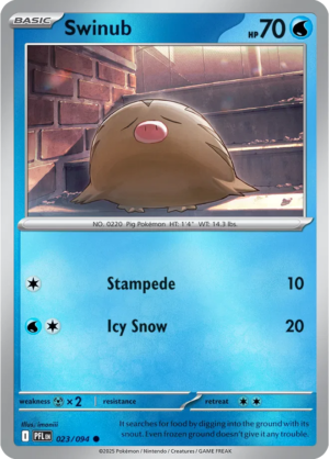 Pokémon TCG Swinub – PFL 023 Common Reverse Holofoil – EN