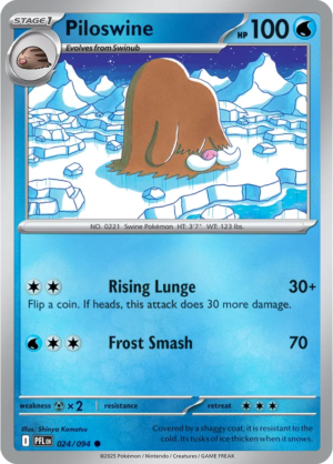 Pokémon TCG Piloswine – PFL 024 Common Reverse Holofoil – EN