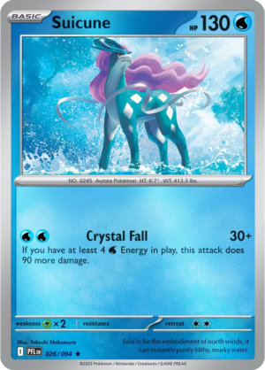 Pokémon TCG Suicune – PFL 026 Rare Reverse Holofoil – EN