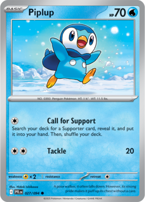 Pokémon TCG Piplup – PFL 027 Common Regular – EN