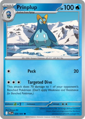 Pokémon TCG Prinplup – PFL 028 Common Reverse Holofoil – EN
