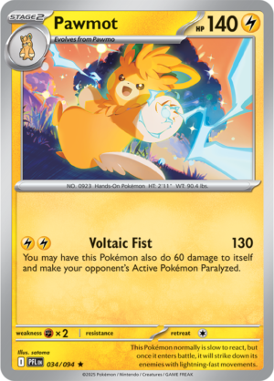 Pokémon TCG Pawmot – PFL 034 Rare Holofoil – EN