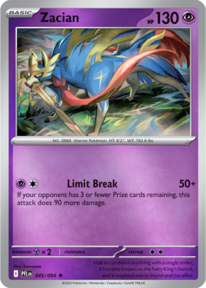 Pokémon TCG Zacian – PFL 045 Rare Reverse Holofoil – EN