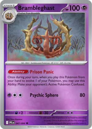 Pokémon TCG Brambleghast – PFL 047 Uncommon Reverse Holofoil – EN