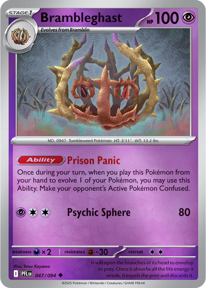 Pokémon TCG Brambleghast – PFL 047 Uncommon Reverse Holofoil – EN