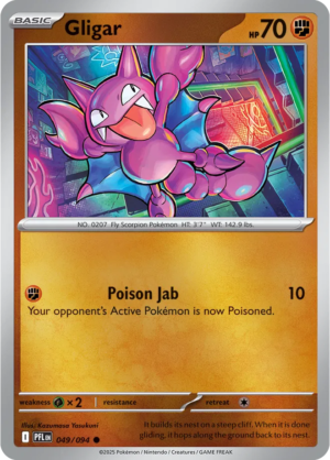 Pokémon TCG Gligar – PFL 049 Common Reverse Holofoil – EN