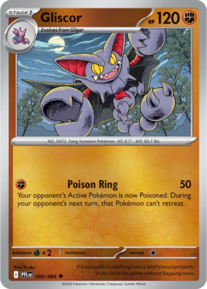 Pokémon TCG Gliscor – PFL 050 Uncommon Reverse Holofoil – EN