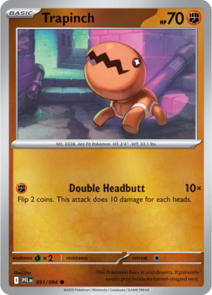 Pokémon TCG Trapinch – PFL 051 Common Reverse Holofoil – EN