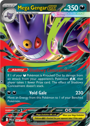 Pokémon TCG Mega Gengar ex – PFL 056 Double Rare Holofoil – EN