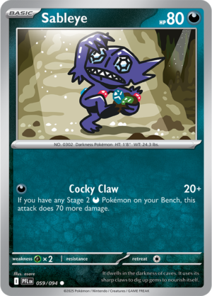 Pokémon TCG Sableye – PFL 059 Common Regular – EN