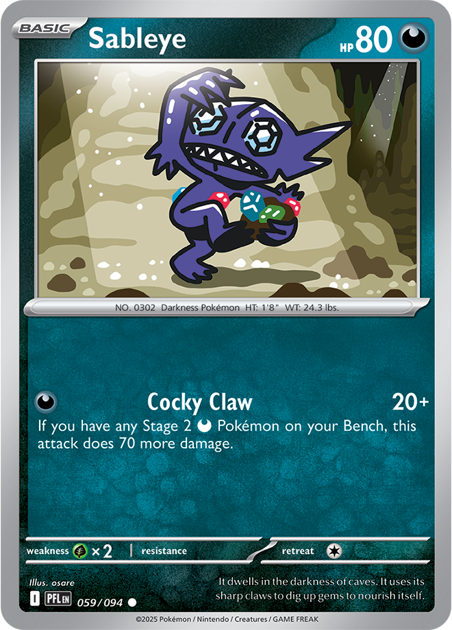 Pokémon TCG Sableye – PFL 059 Common Regular – EN