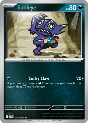 Pokémon TCG Sableye – PFL 059 Common Reverse Holofoil – EN