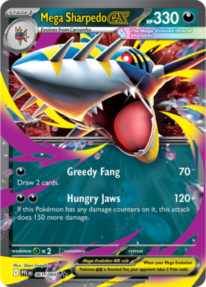 Pokémon TCG Mega Sharpedo ex – PFL 061 Double Rare Holofoil – EN