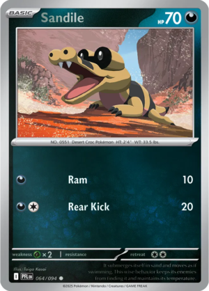 Pokémon TCG Sandile – PFL 064 Common Reverse Holofoil – EN
