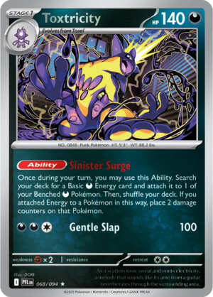 Pokémon TCG Toxtricity – PFL 068 Rare Reverse Holofoil – EN