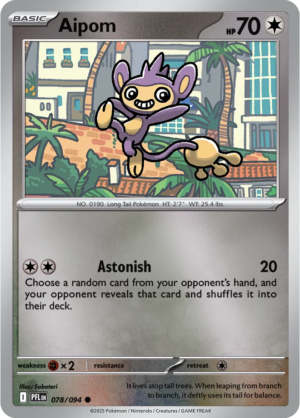 Pokémon TCG Aipom – PFL 078 Common Reverse Holofoil – EN