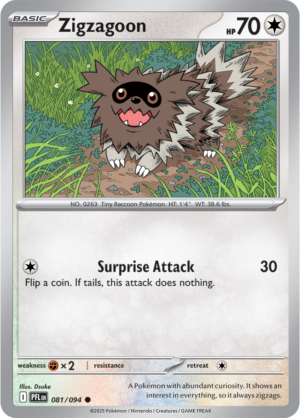 Pokémon TCG Zigzagoon – PFL 081 Common Regular – EN