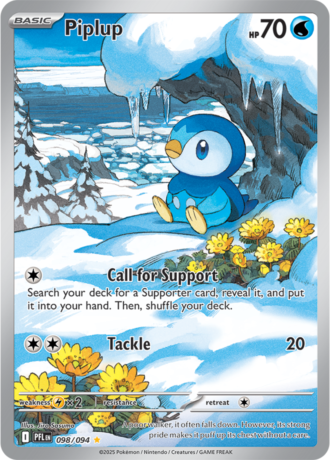 Pokémon TCG Piplup – PFL 098 Illustration Rare Holofoil – EN