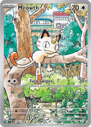 Pokémon TCG Meowth – PFL 106 Illustration Rare Holofoil – EN