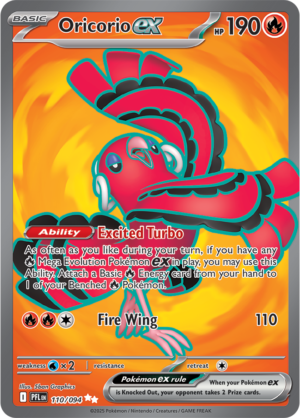Pokémon TCG Oricorio ex – PFL 110 Ultra Rare Holofoil – EN