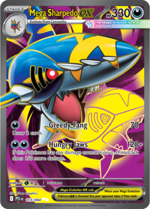 Pokémon TCG Mega Sharpedo ex – PFL 113 Ultra Rare Holofoil – EN