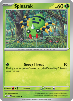 Pokémon TCG Spinarak – POR 001 Common Regular – EN