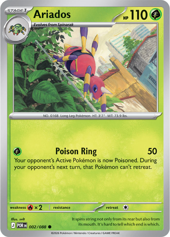 Pokémon TCG Ariados – POR 002 Common Regular – EN