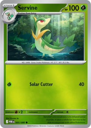 Pokémon TCG Servine – POR 005 Common Reverse Holofoil – EN