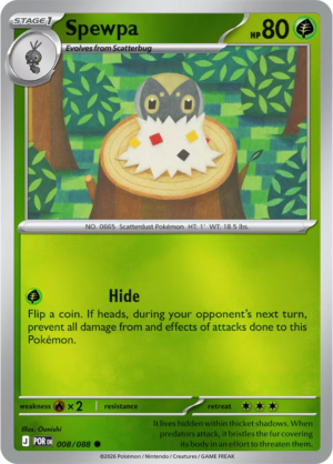 Pokémon TCG Spewpa – POR 008 Common Reverse Holofoil – EN