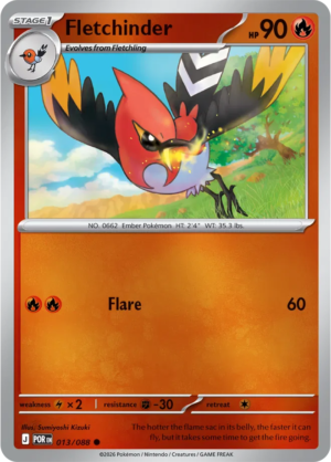 Pokémon TCG Fletchinder – POR 013 Common Reverse Holofoil – EN