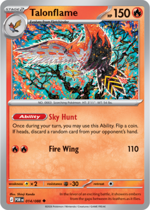 Pokémon TCG Talonflame – POR 014 Uncommon Regular – EN