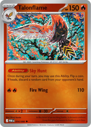 Pokémon TCG Talonflame – POR 014 Uncommon Reverse Holofoil – EN