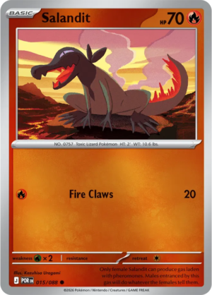 Pokémon TCG Salandit – POR 015 Common Reverse Holofoil – EN