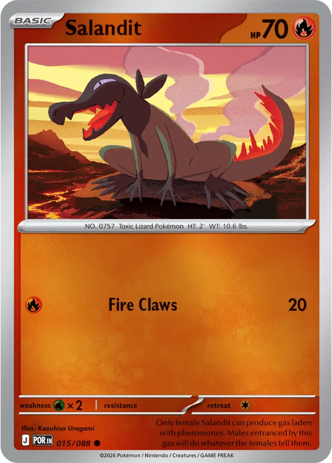 Pokémon TCG Salandit – POR 015 Common Reverse Holofoil – EN