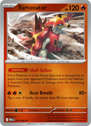 Pokémon TCG Turtonator – POR 017 Uncommon Reverse Holofoil – EN