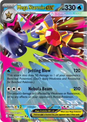 Pokémon TCG Mega Starmie ex – POR 021 Double Rare Holofoil – EN