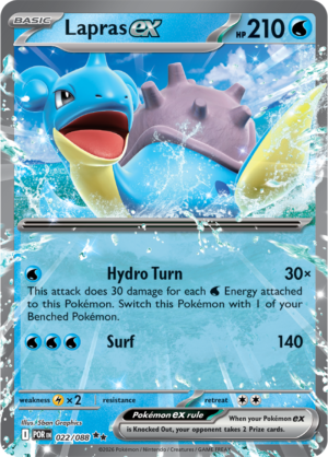 Pokémon TCG Lapras ex – POR 022 Double Rare Holofoil – EN