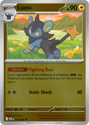 Pokémon TCG Luxio – POR 027 Uncommon Reverse Holofoil – EN