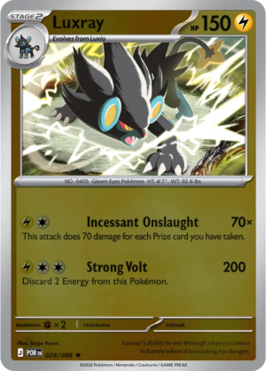Pokémon TCG Luxray – POR 028 Rare Reverse Holofoil – EN
