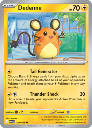 Pokémon TCG Dedenne – POR 029 Common Regular – EN