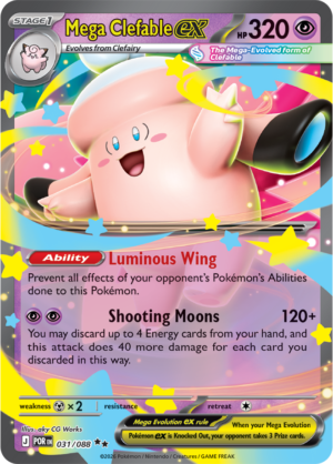 Pokémon TCG Mega Clefable ex – POR 031 Double Rare Holofoil – EN