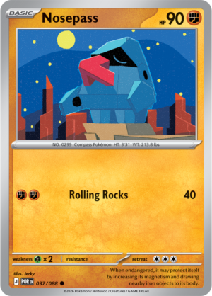 Pokémon TCG Nosepass – POR 037 Common Regular – EN